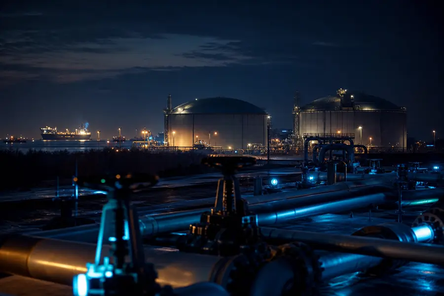 Infrastructures gazières, réservoirs de stockage et réseau industriel illustrant les facteurs du prix du gaz.